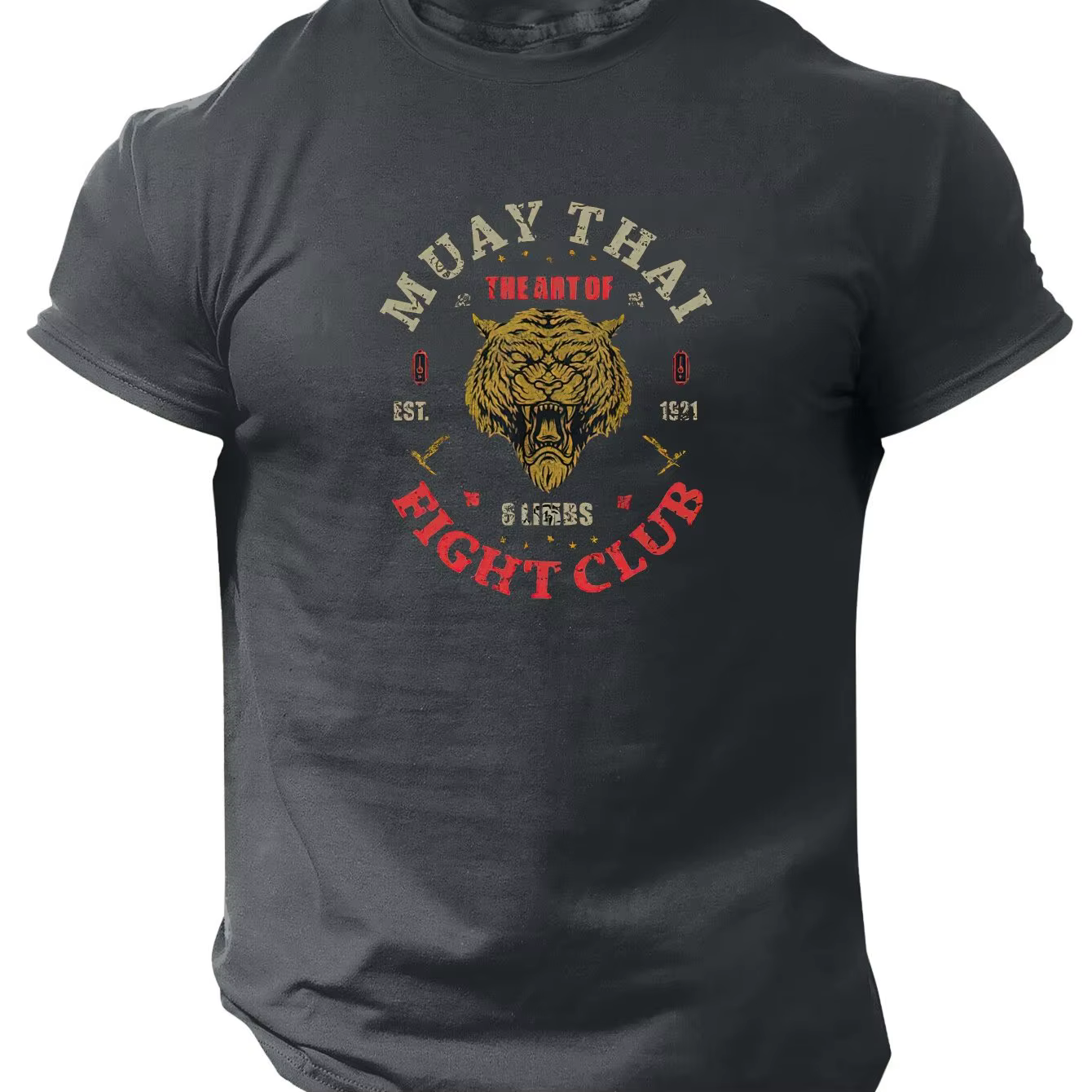T-shirt en coton Tiger Muay Thai, vêtements de sport décontractés, style masculin