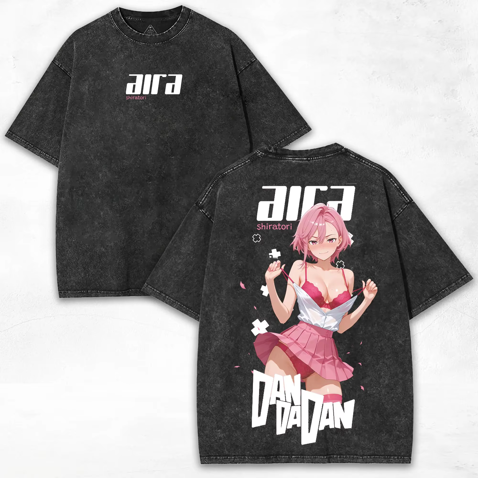 DAN DA DAN Anime Shiratori Aira T-shirt pour hommes, T-shirt surdimensionné vintage lavé, T-shirt d'