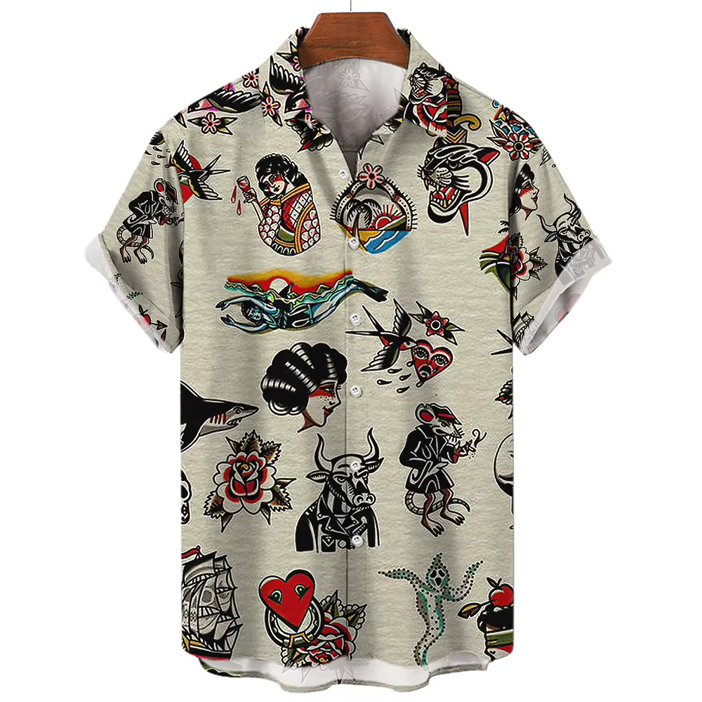 Chemise japonaise à manches courtes pour hommes, vêtements d'été, T-shirt Harajuku Y2k, col Polo rét