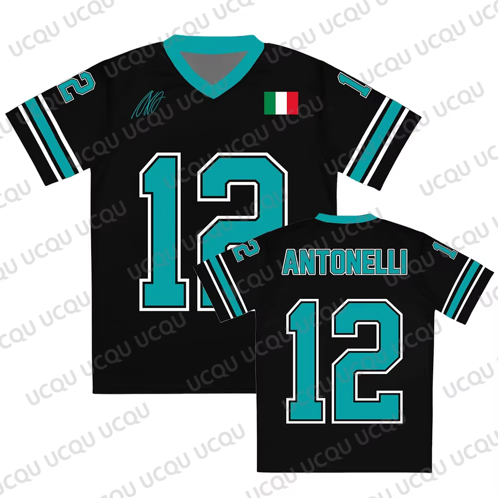 Nouveau T-shirt Streetwear 2026 Kimi No.12 Antonelli pour Pilote de Course, Col en V Ample, Été, Hom
