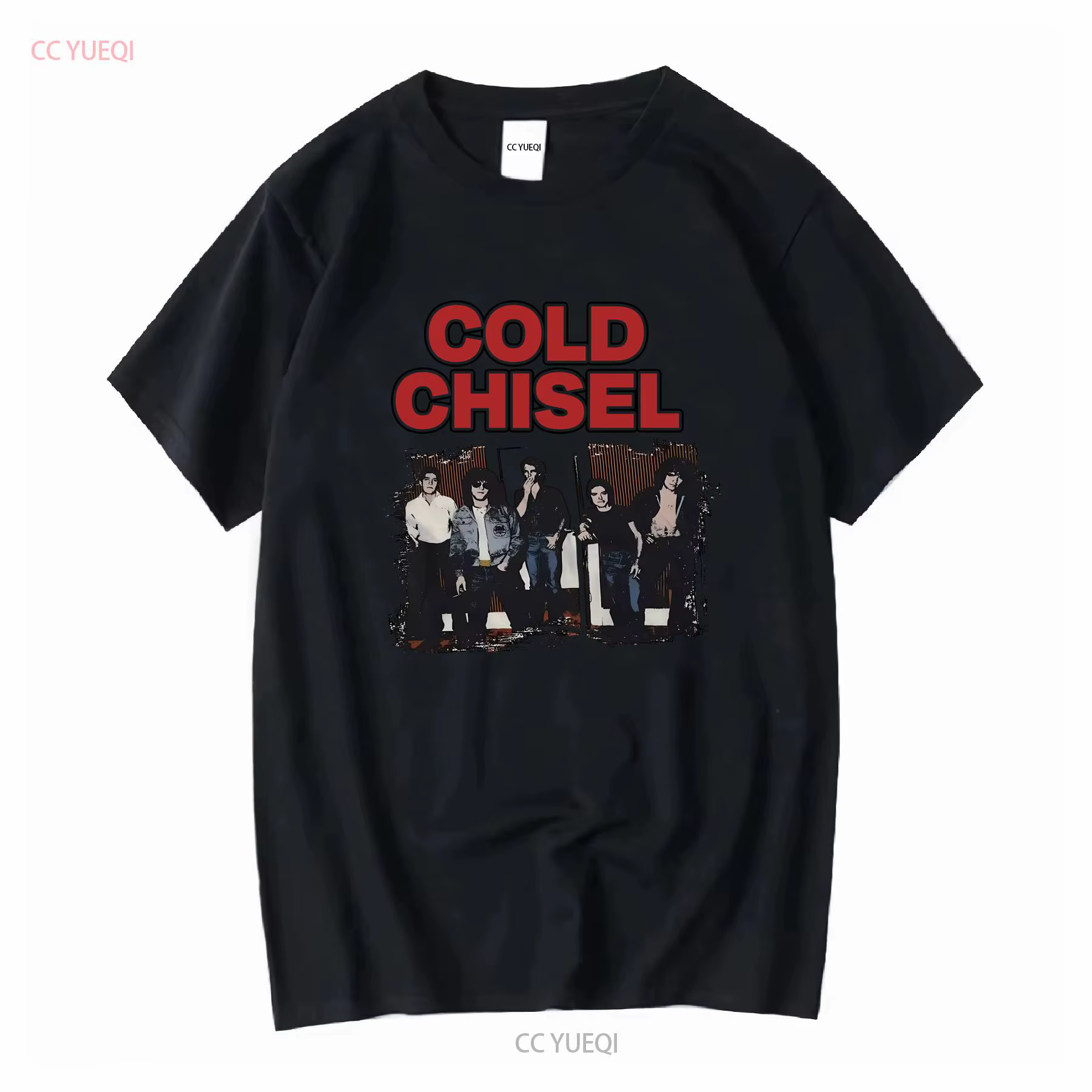T-shirt Cold Chisel Breakfast At Sweet Hearts à manches mi-longues, style vintage, effet délavé, lég