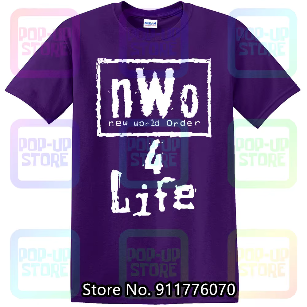 NWO-Grand T-shirt Noir pour Homme, New World Order 4 Life, Bin F