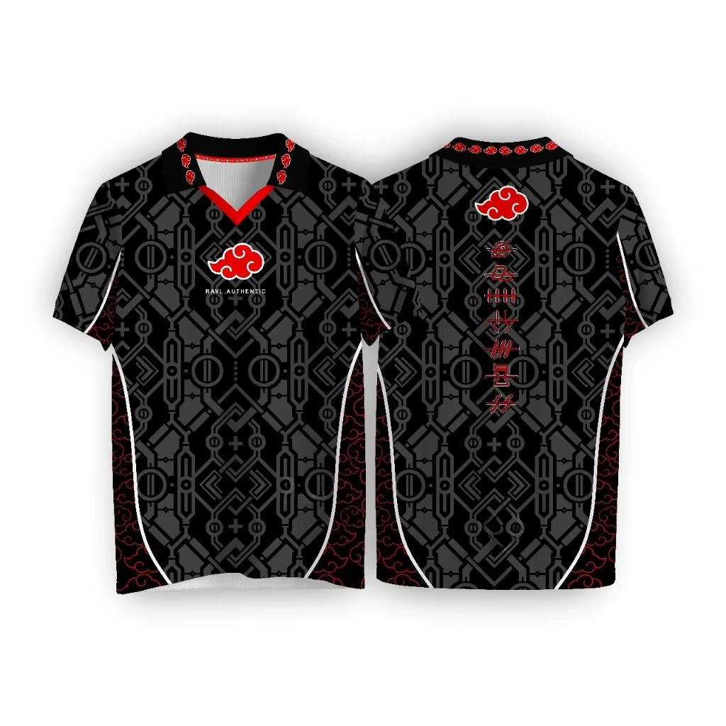 NOUVEAU T-shirt Polo Anime Naruto AKATSUKI Style Maillot de Baseball Vintage Homme Femme Impression 