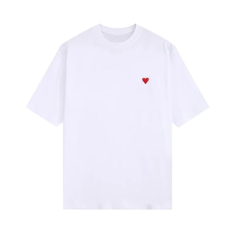 Nouveau t-shirt imprimé en forme de cœur, adapté aux hommes et aux femmes, t-shirt d'été à manches c