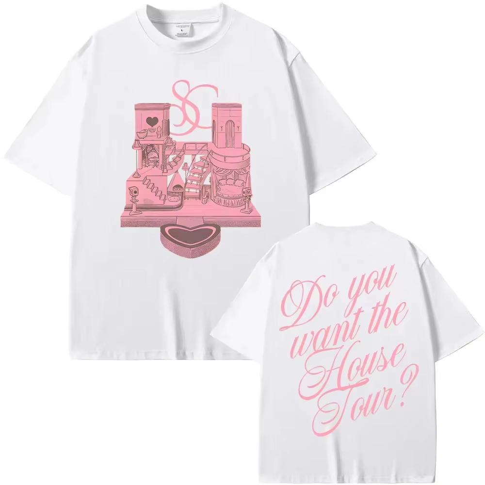 T-shirt House Tour 2026, nouveau style Sabrina Carpenter, identique au site officiel, t-shirt de hau