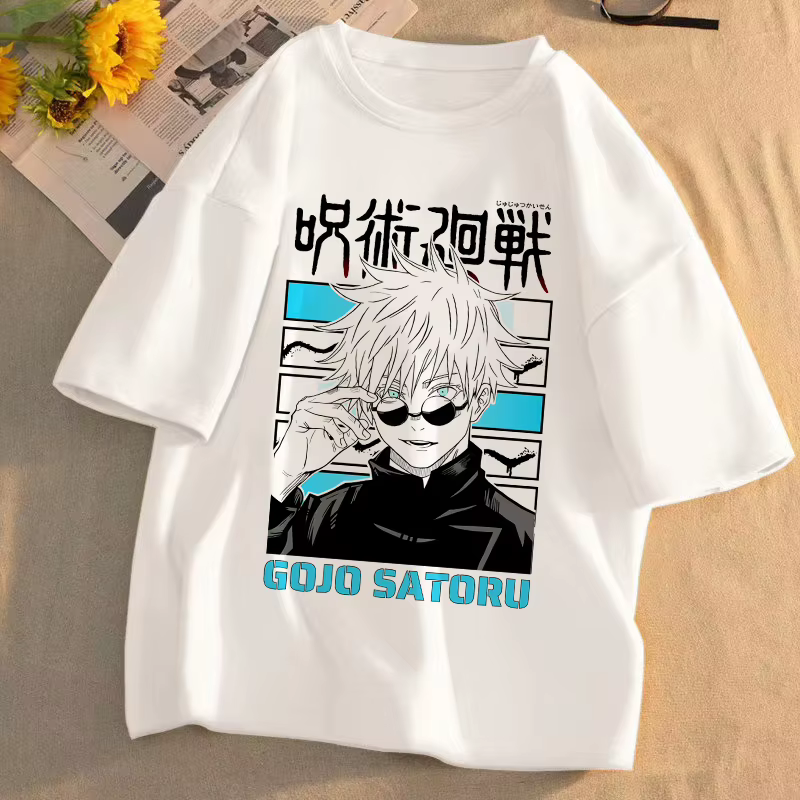Manga japonais Gojo Satoru T-shirt hommes hauts Jujutsu Kaisen Anime T-shirt unisexe Harajuku Kawaii
