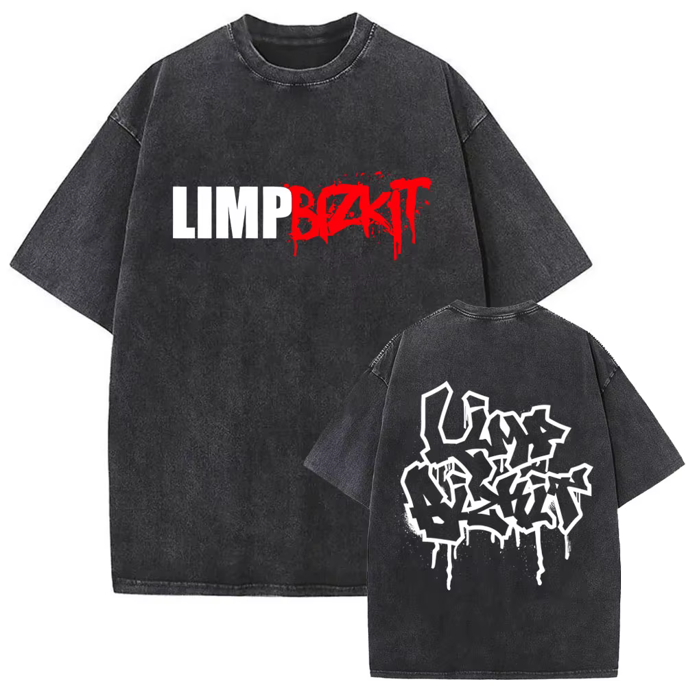 Y2k t-shirt hommes vêtements lavé Vintage groupe de Rock Limp Bizkit Album graphique 2025 hommes vêt