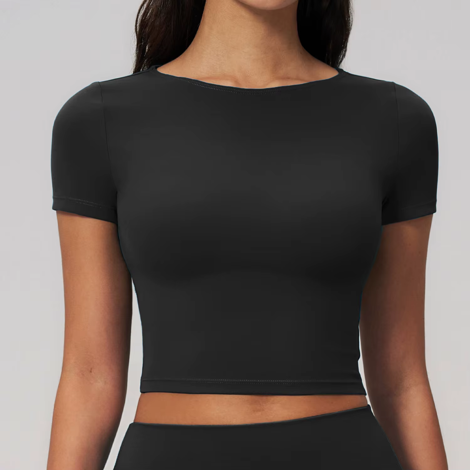 Haut de yoga pour femme, T-shirt de sport, Vêtements de fitness, Haut de yoga à manches courtes, Hau