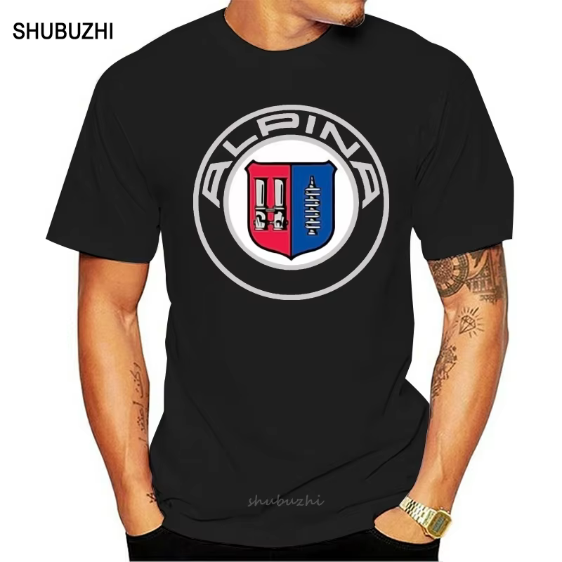 T-shirt en coton noir avec logo alpina pour hommes, S, M, L, XL, 4XL, 5XL, marque d'été, teesh343, t