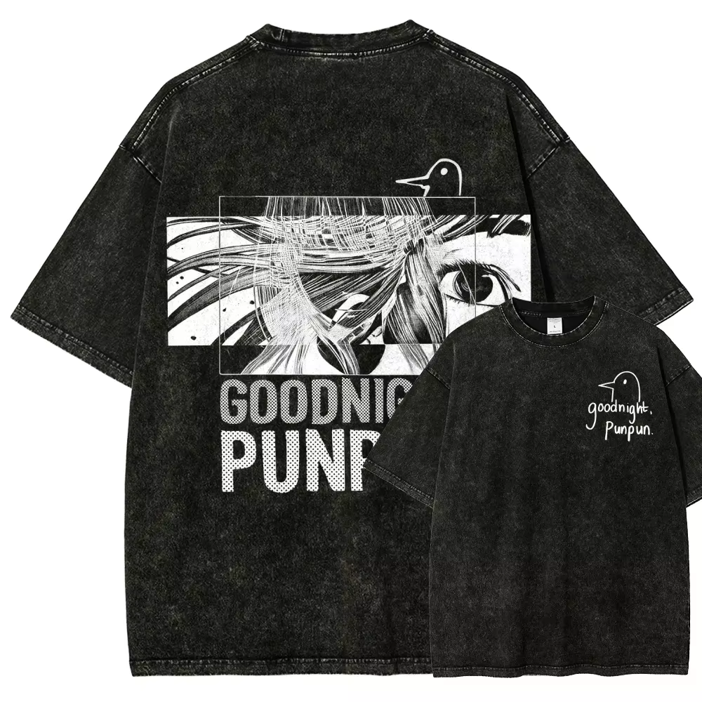 T-shirt à imprimé graphique amusant Goodnight Punpun Manga, mode rétro pour femmes et hommes, coton 