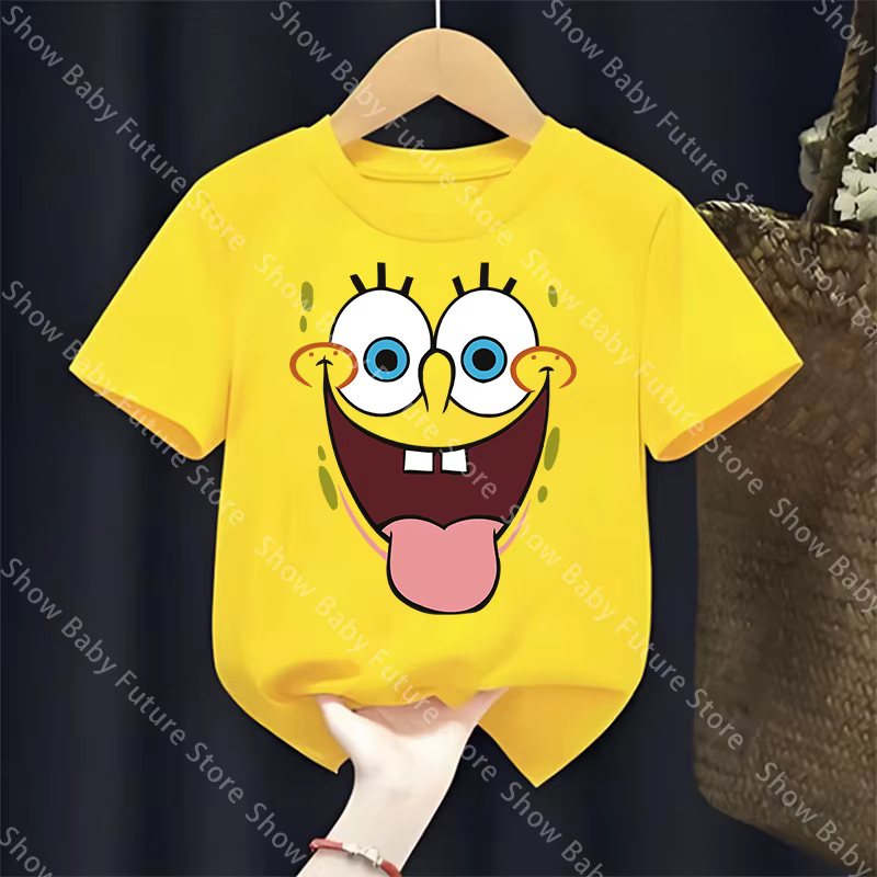 Bob l'éponge t-shirt pour garçons filles Anime Kawaii hauts à manches courtes t-shirt coton vêtement