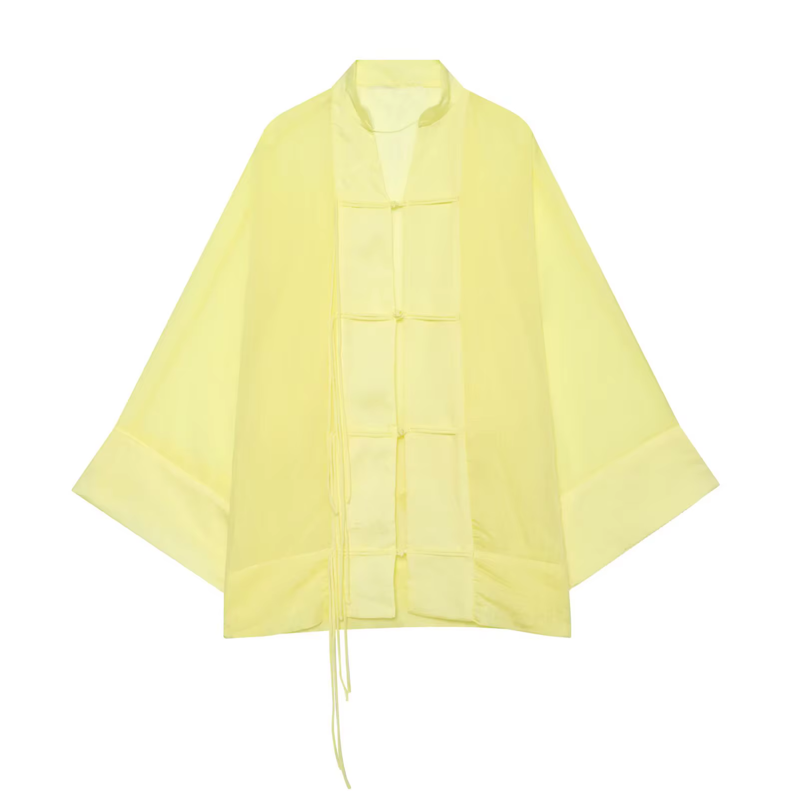 Nouvelle Blouse Fluide Femme Été 2026 Décontractée à Boutons Grenouille Col Rond Manches Longues à R