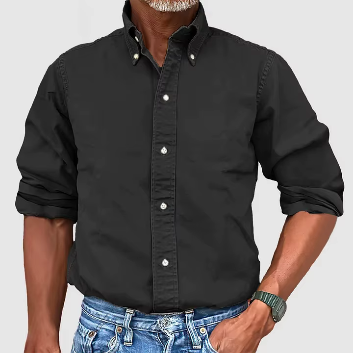 Hommes Business Workwear Bureau Blouse Printemps Été Mâle Solide Col Rabattu À Manches sulfBlouse Ch