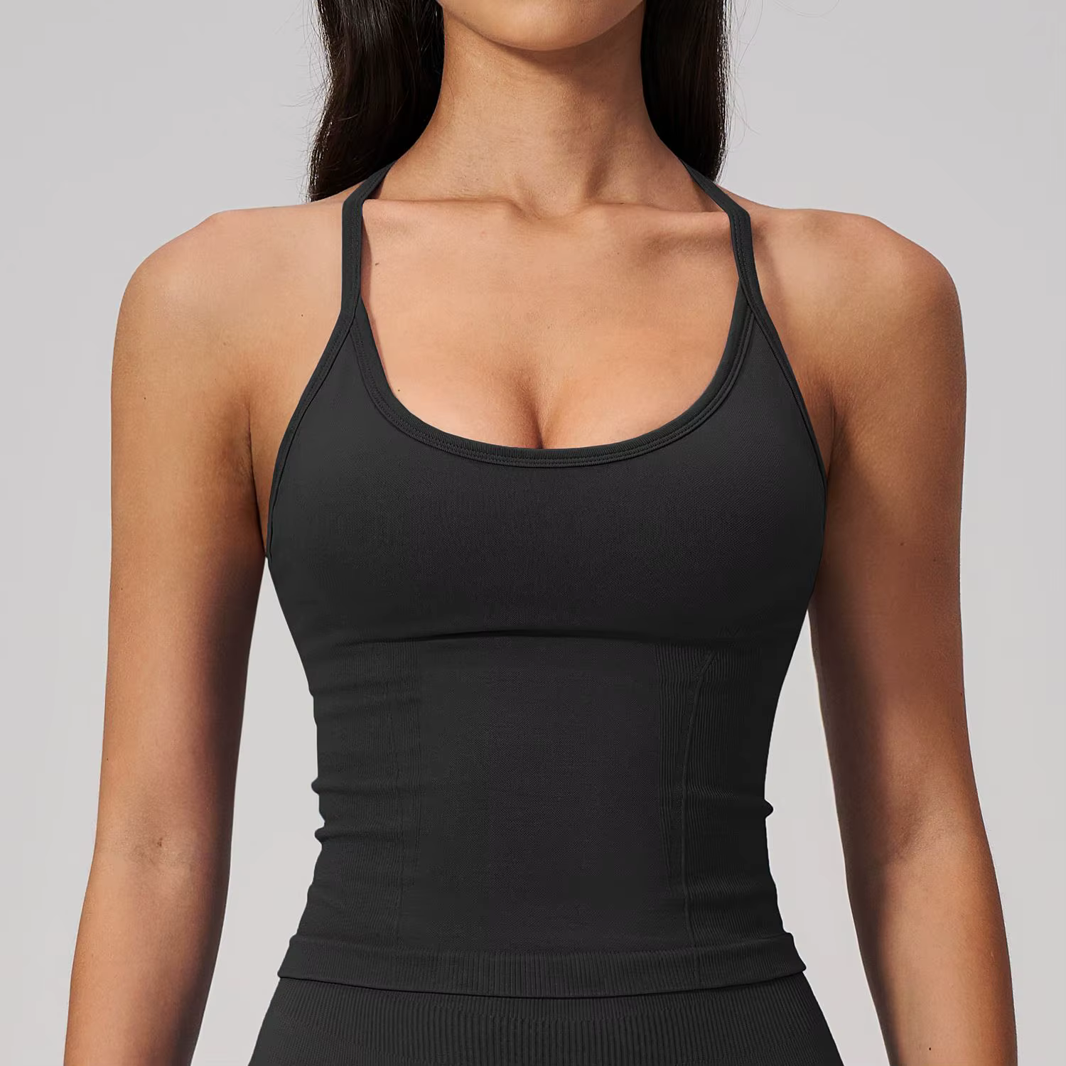 Débardeur de yoga de luxe 2-en-1 avec soutien-gorge intégré pour femme – Haut d'entraînement premium
