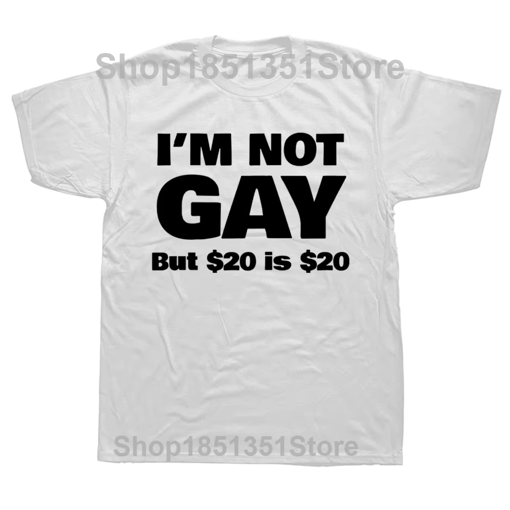 Drôle je ne suis pas Gay mais 20 est 20 T-shirt coton Streetwear à manches courtes lesbienne Gay fie