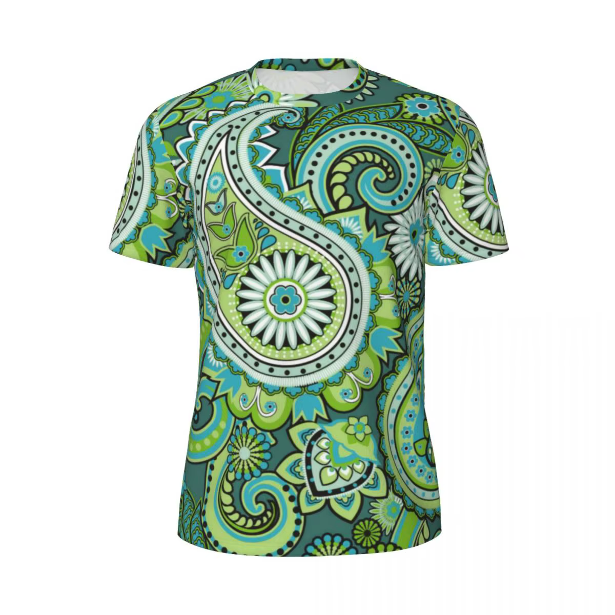 T-Shirt à imprimé cachemire pour homme, vêtement d'été à séchage rapide, motif floral rétro, grande