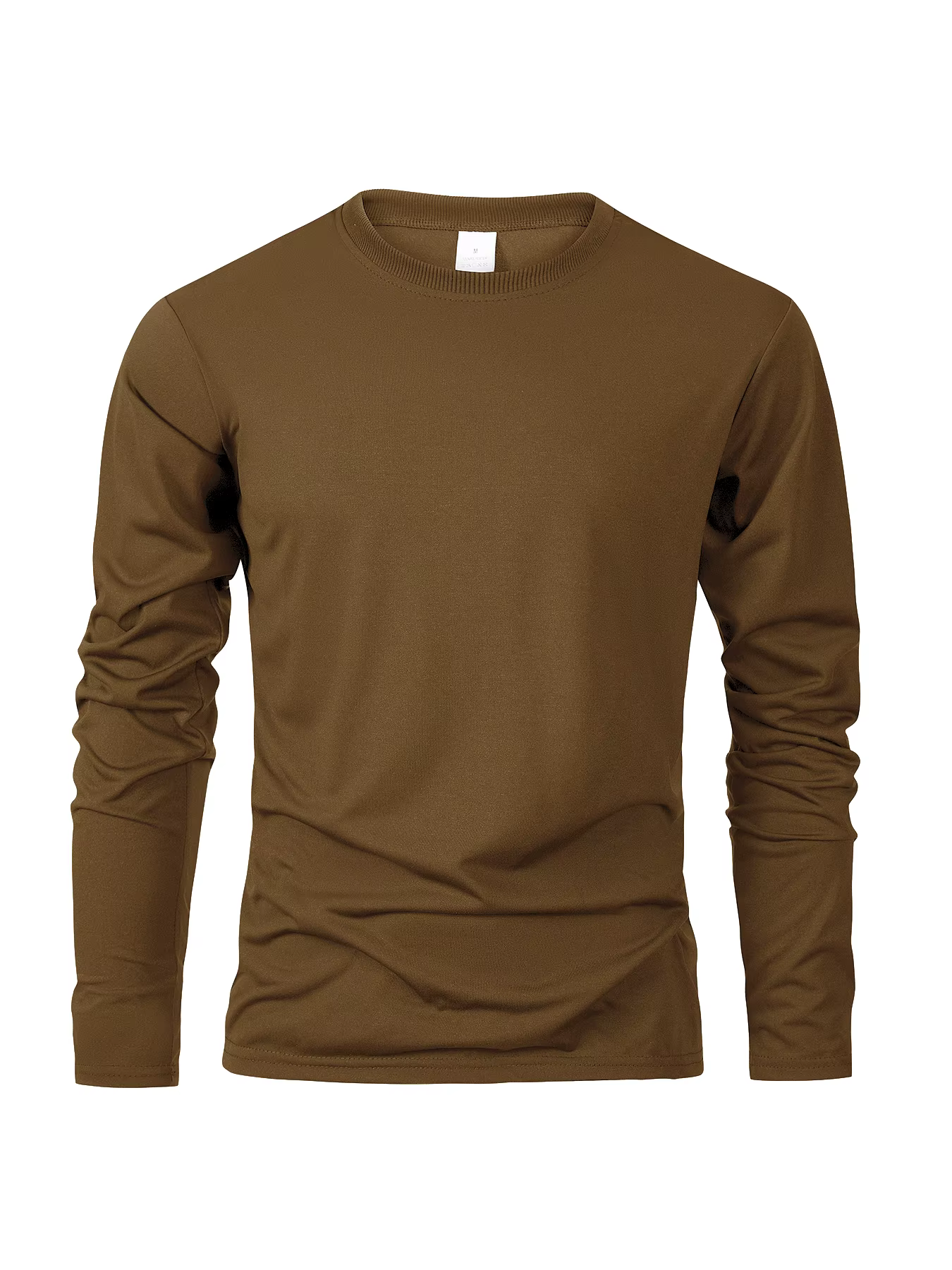 Printemps automne hommes T-shirts à manches longues décontracté hauts couleur unie haute qualité noi