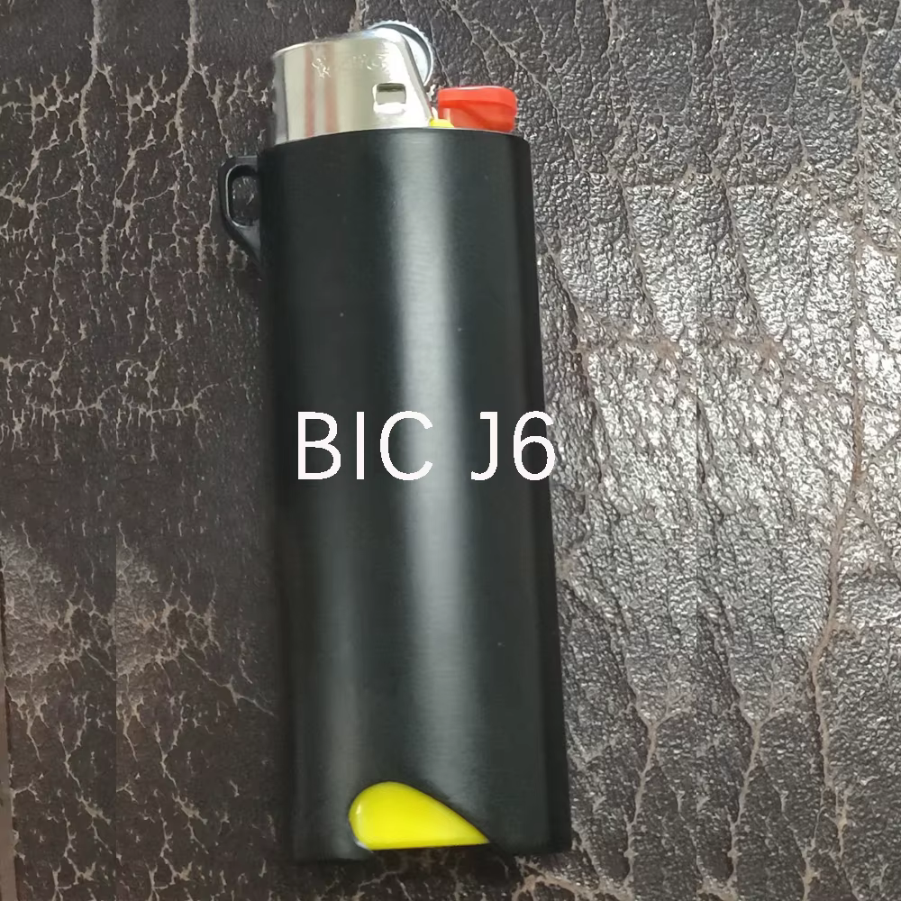 Étui en métal noir pour briquet BIC J6, coque décorative, housse de protection avec ouvre-bouteille,