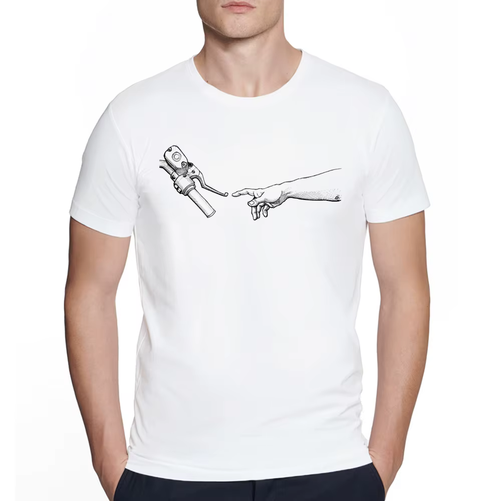 T-shirt de style Geek d'art de tatouage de moto pour hommes, tee-shirt de vie de vélo, conception de