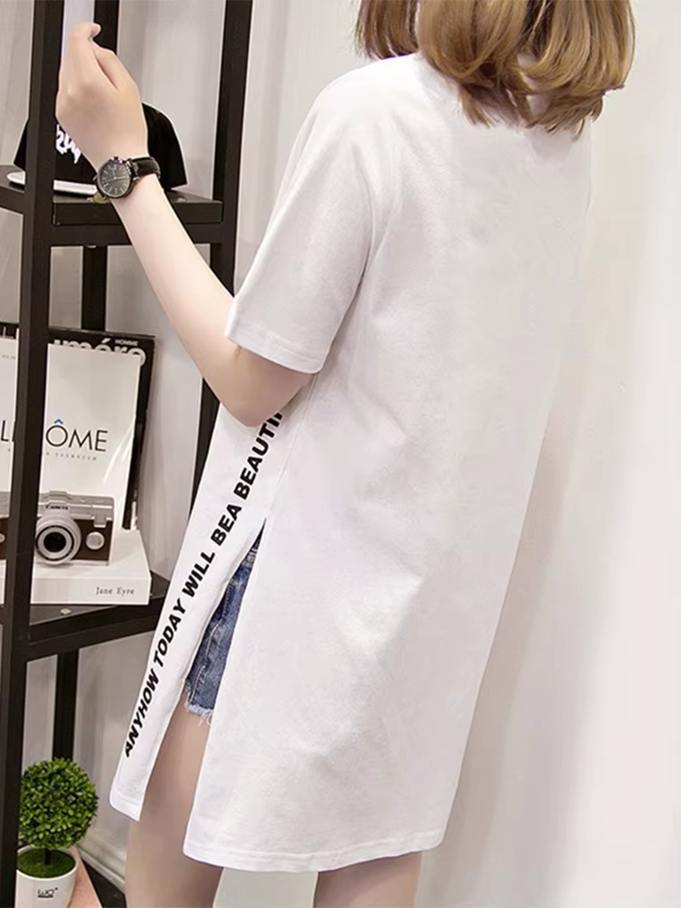 T-shirt manches courtes femme, ample, ample, en coton, imprimé jour de merveilles, été