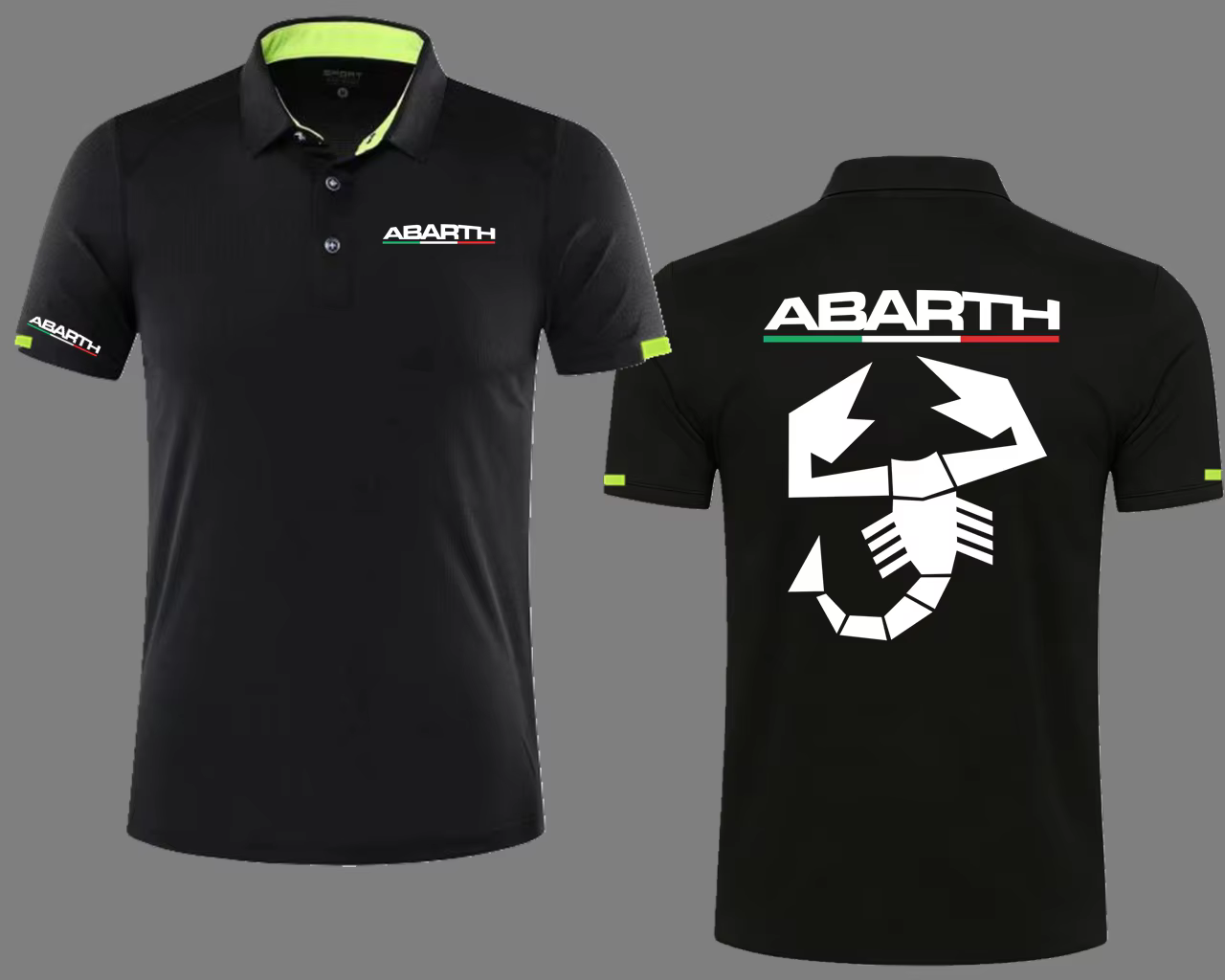 Polo de golf à manches courtes à séchage rapide Abarth Scorpion, polo de course automobile, sport, c