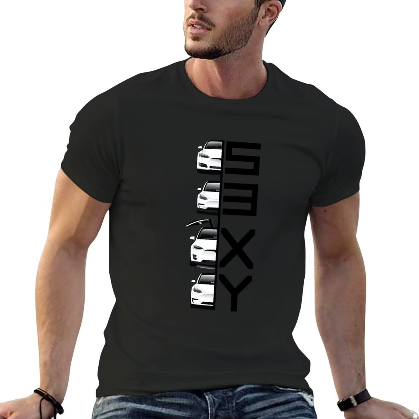 T-shirt manches courtes homme blanc, en coton, scopique, The S3XY Lineup