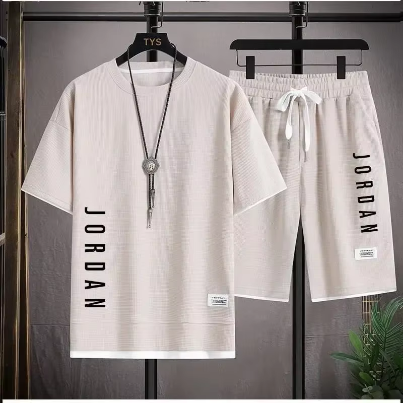 Ensemble de sport pour hommes, t-shirt décontracté imprimé JORDAN + short, ensemble de course à pied