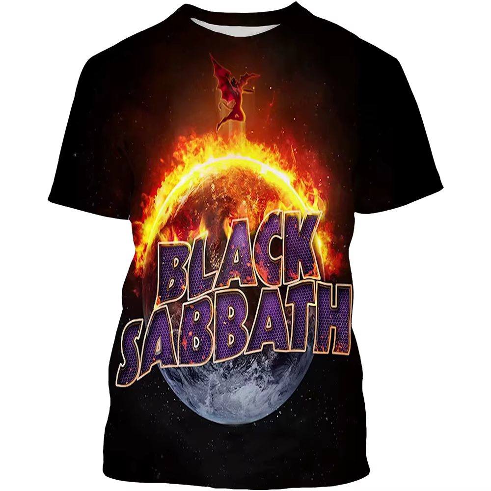 Été nouveau à la mode Black Sabbath hommes 3D imprimé T-shirt Hip Hop décontracté Cool à manches cou