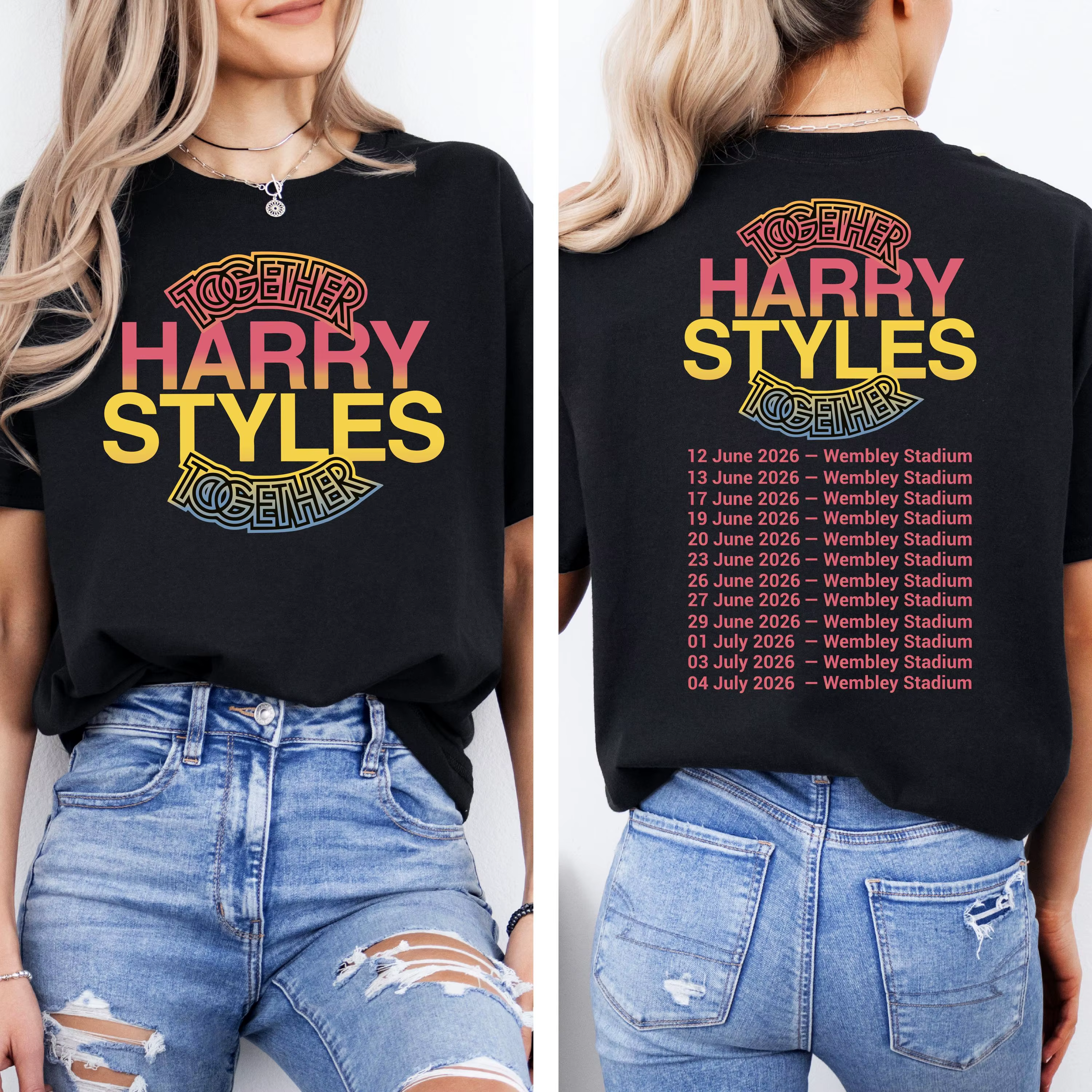 T-shirt de la tournée Harry Styles Together London 2026, été, nouveau, 100% coton, haute qualité, po