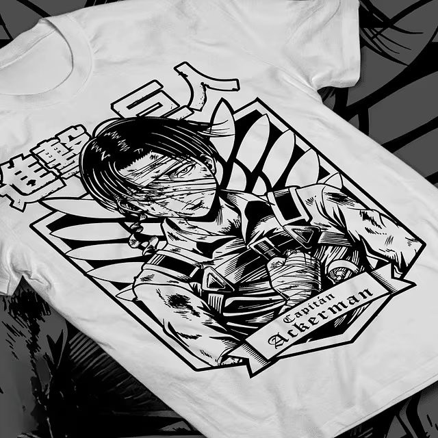T-shirt imprimé Levi Ackerman Anime L'Attaque des Titans pour hommes et femmes, haut de sport pour h