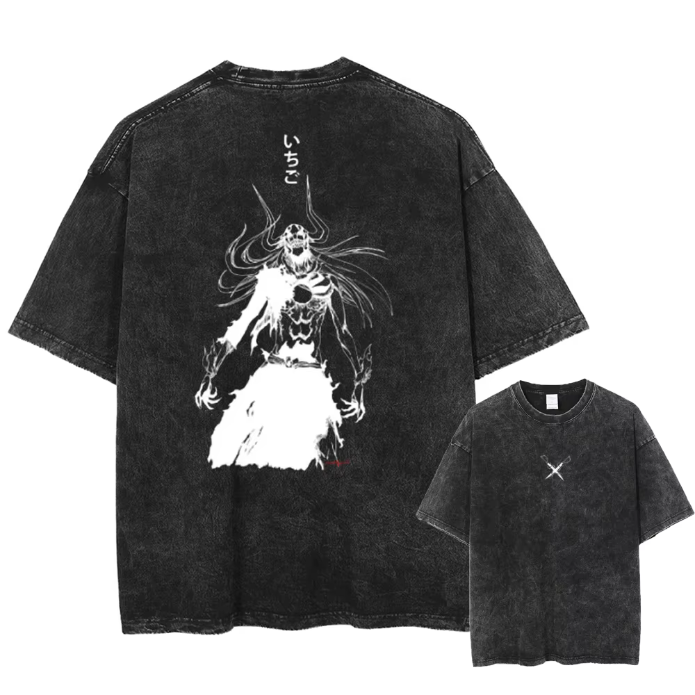 T-shirt à Manches Courtes en Coton Délavé pour Homme et Femme, Vêtement Décontracté, Vintage, Été