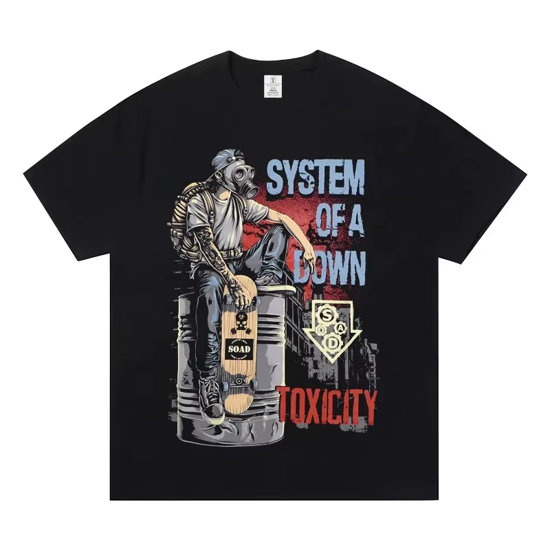 T-shirt à manches courtes du groupe System of A Down, T-shirt unisexe décontracté pour femmes et hom