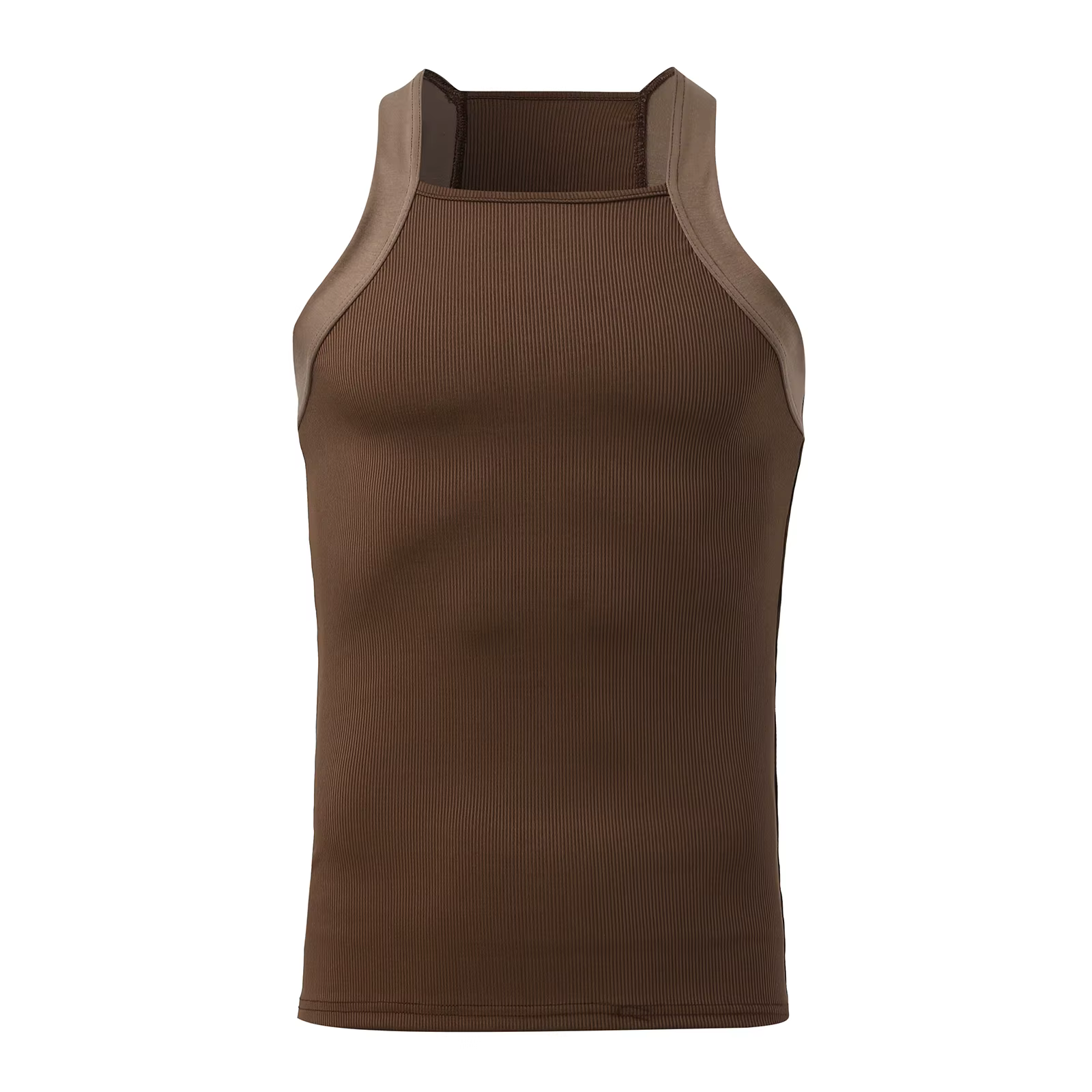 Débardeur de sport pour hommes, nouvelle mode, couleur unie, col rond, T-shirt sans manches, slim, S