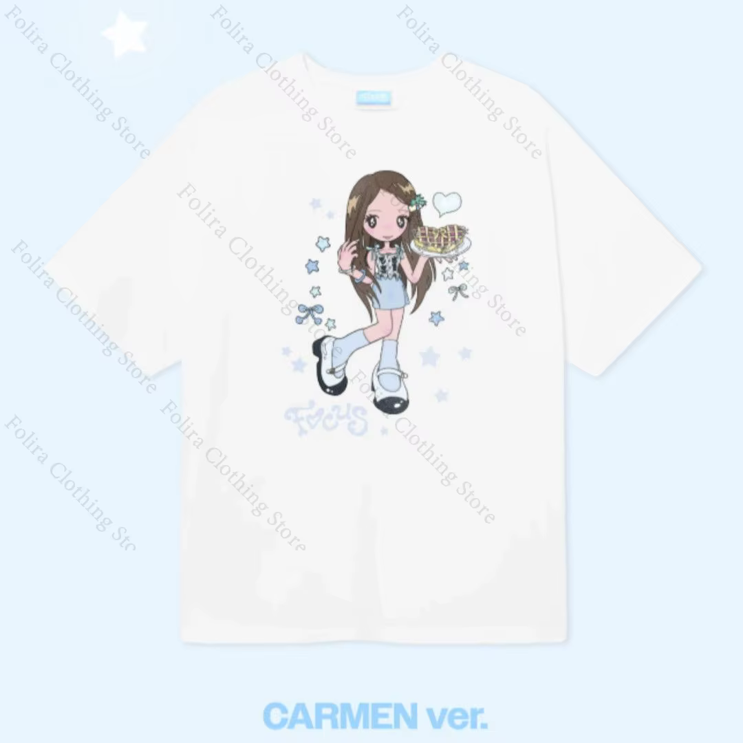 2025 Hearts2Hearts Album FOCUS série T-shirt imprimé T-shirt pour les Fans femmes T-shirt mode été h