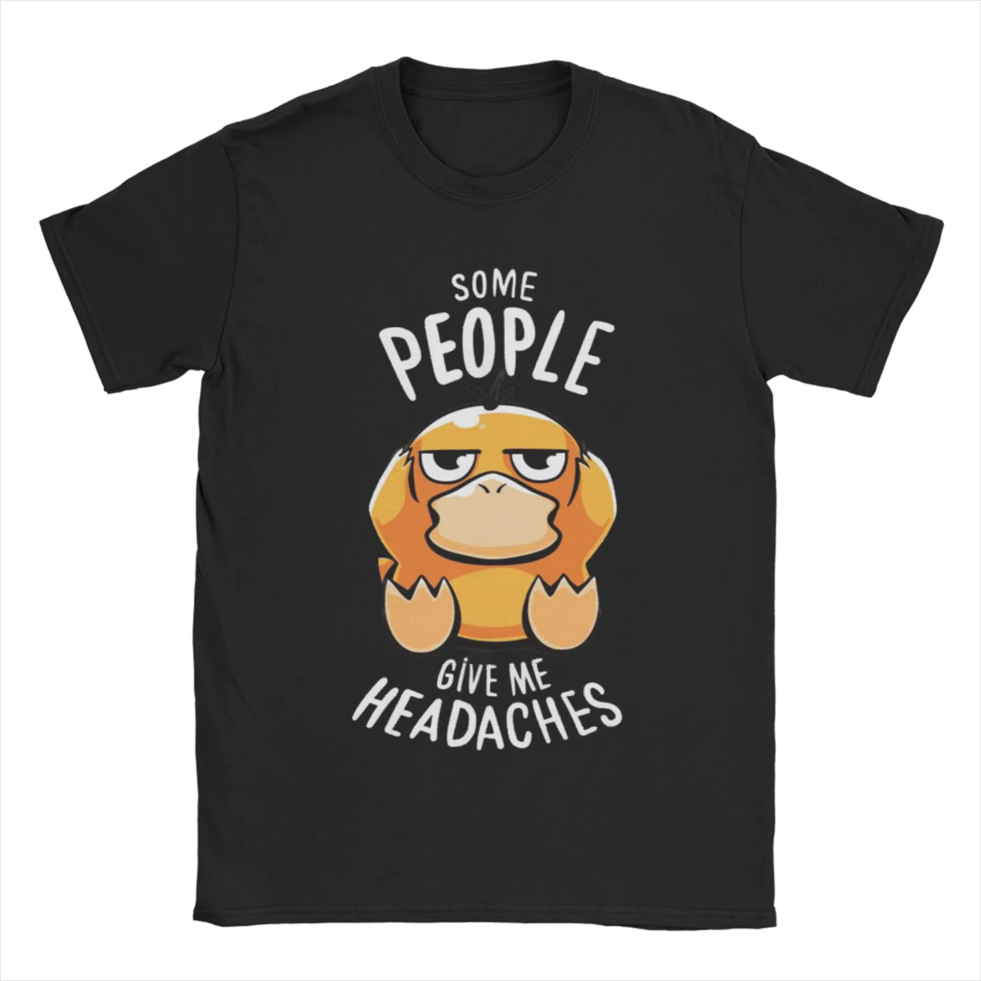 T-shirt imprimé Anime Pokémon Psyduck pour hommes et femmes, hauts pour hommes, Harajuku Y2K, Street