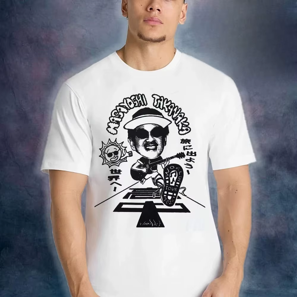 T-shirt imprimé rétro Tanaka Masayoshi Super Takanaka World Tour 2026 City Pop Legend pour homme et 