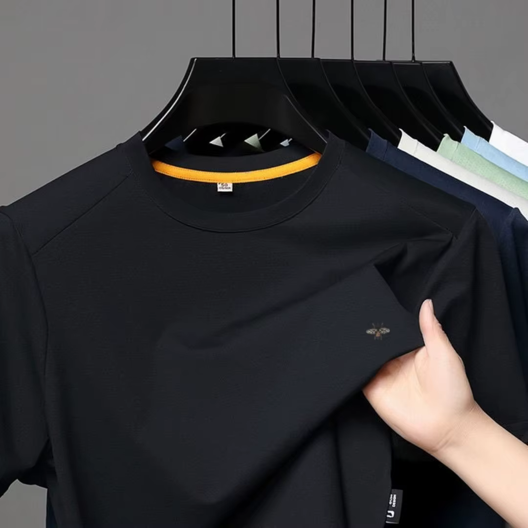 Nouvelle marque de luxe hommes T-shirt col rond dessin animé abeille broderie à manches courtes resp