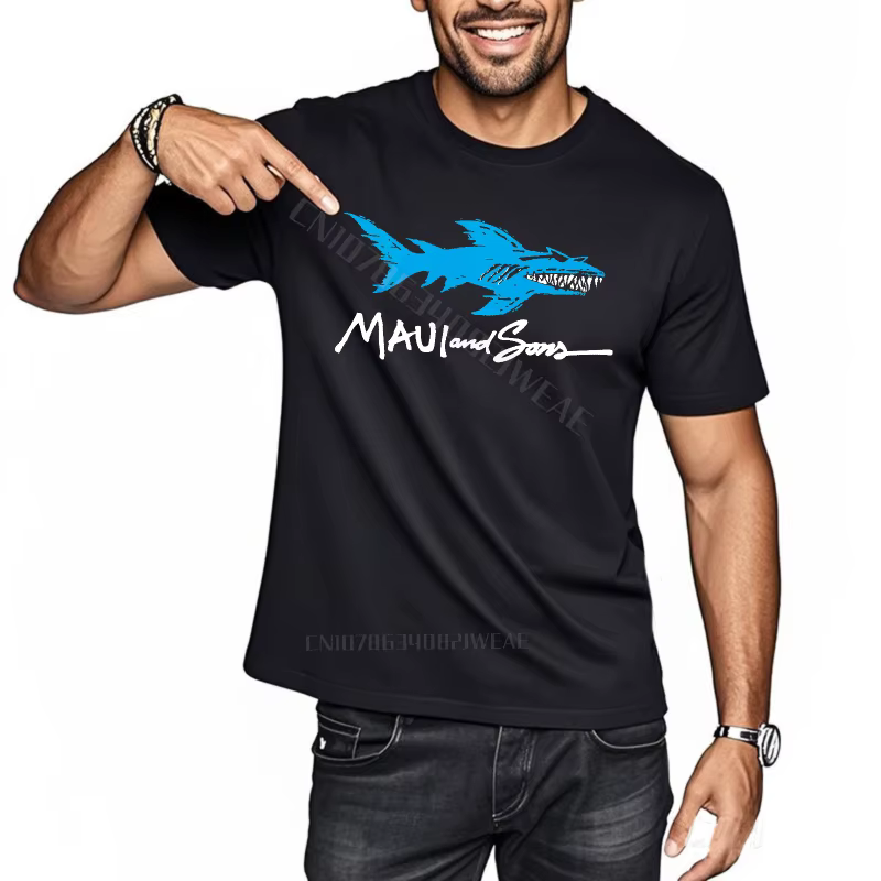 Homme t-shirt coton t-shirt style décontracté Maui et Sons requin respirant séchage rapide t-shirt à