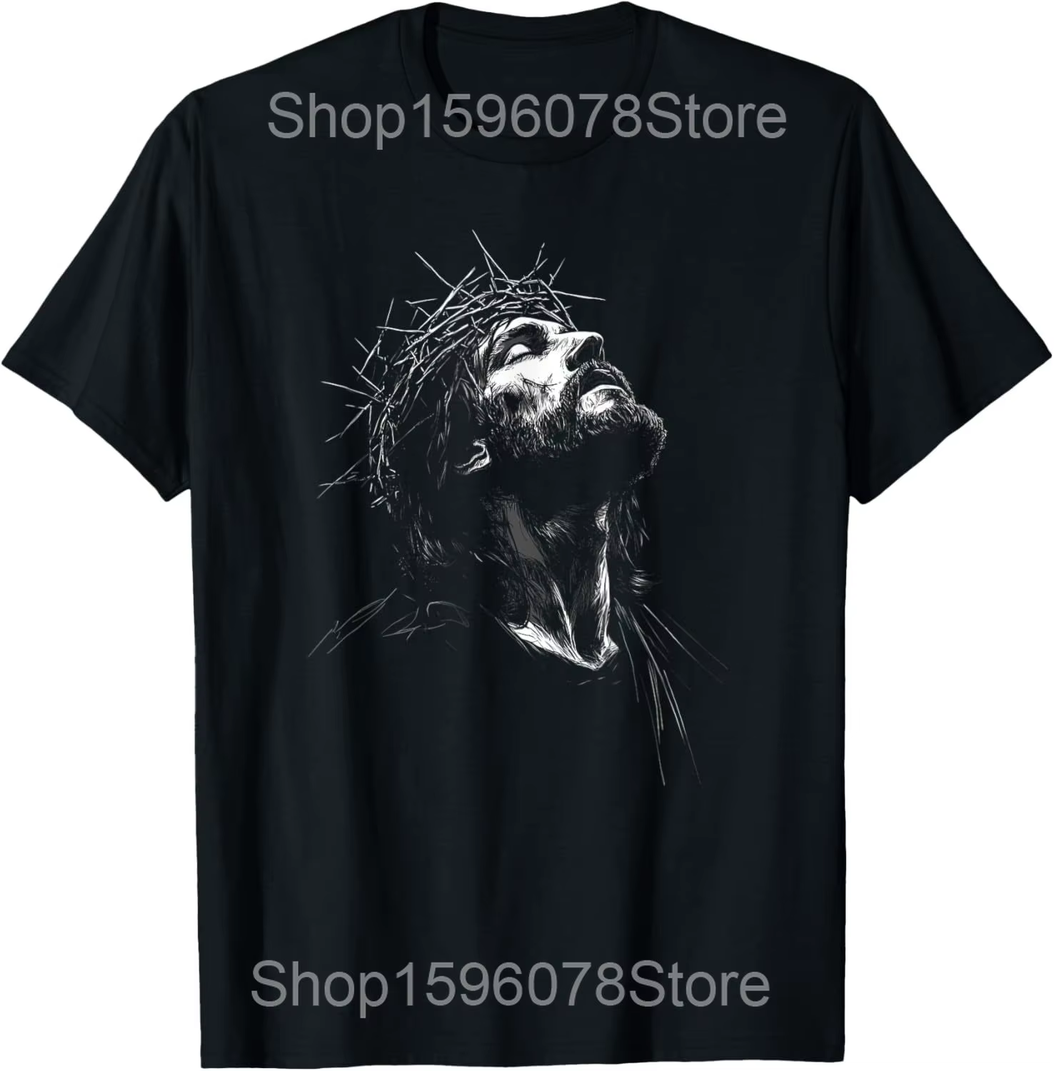 Drôle jésus est roi foi religieuse chrétienne t-shirts hommes coton Humor Streetwear t-shirt à manch