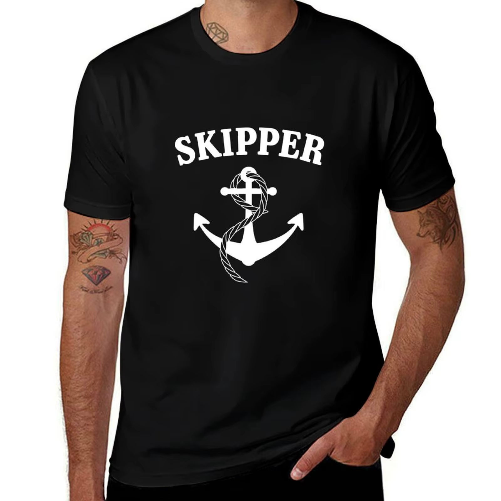 T-shirt Skipper Of The Boat, chemise à manches courtes au design simple et décontracté
