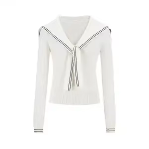 Pull en maille à col marin pour femme, coupe ample et décontractée, manches longues, idéal pour l'au