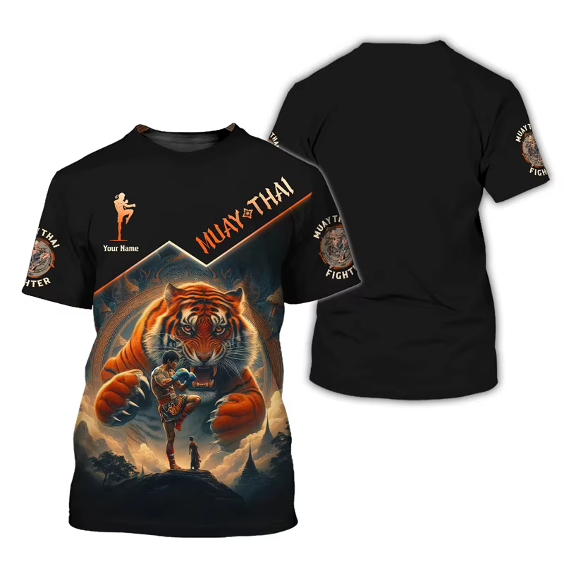 Cool nouveau Muay Thai graphique T-shirt pour hommes impression 3d tigre Dragon graphique personnali