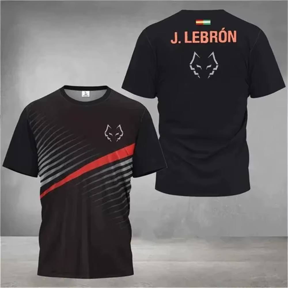 Été nouveaux hommes badminton et tennis de table dégradé rayé imprimé respirant col rond T-shirt en 
