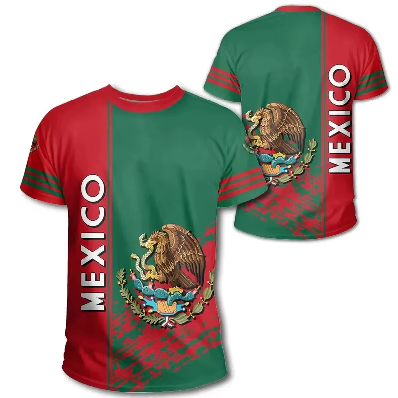 T-shirt mexicain à manches courtes pour hommes et femmes, vêtements de sport cool, t-shirts College