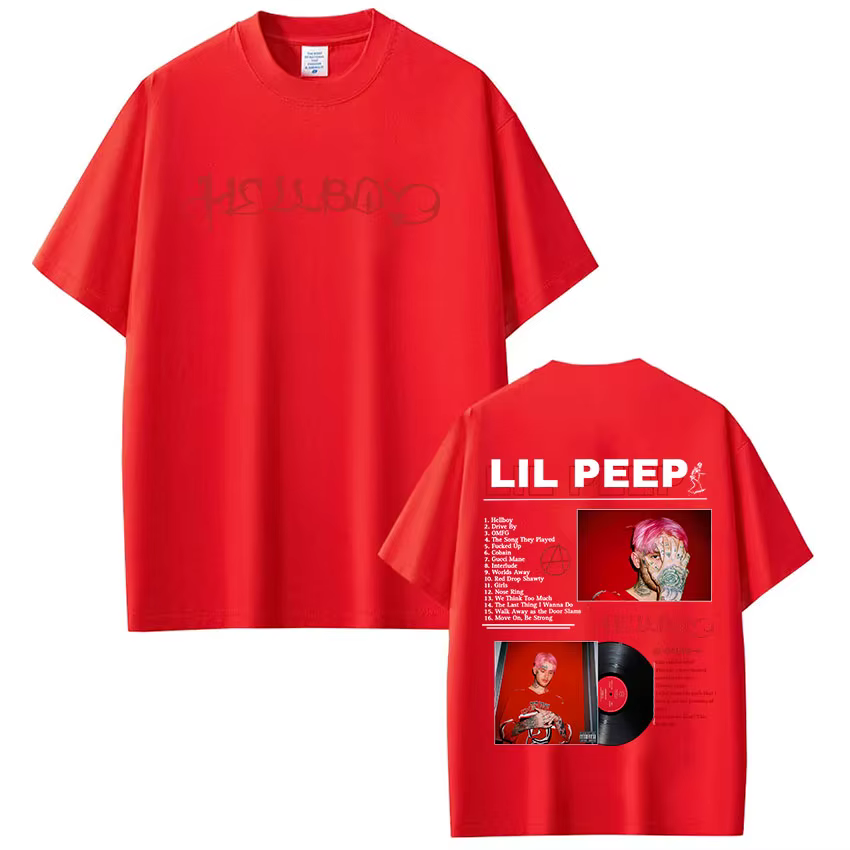 Rappeur Lil Peep Crybaby Hellboy T-shirt hommes femmes vêtements mode Hip Hop T-shirt 100% coton sur