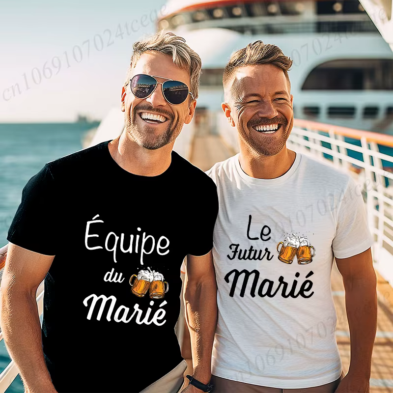 Evg-T-shirt pour Homme d'Équipe Française Manquant de Bière, Vêtement à la Mode pour Enterrement de