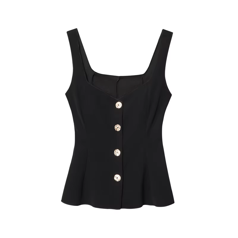 Haut pour femme 2026 Nouvelle collection été – Débardeur court élastique tricolore pour femme – Chic