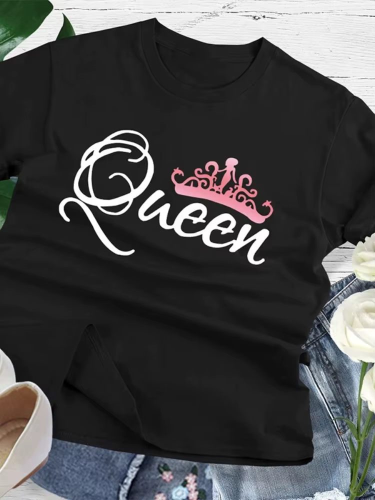T-shirt imprimé couronne KING Calls EEN pour hommes et femmes, t-shirt à manches courtes pour les am