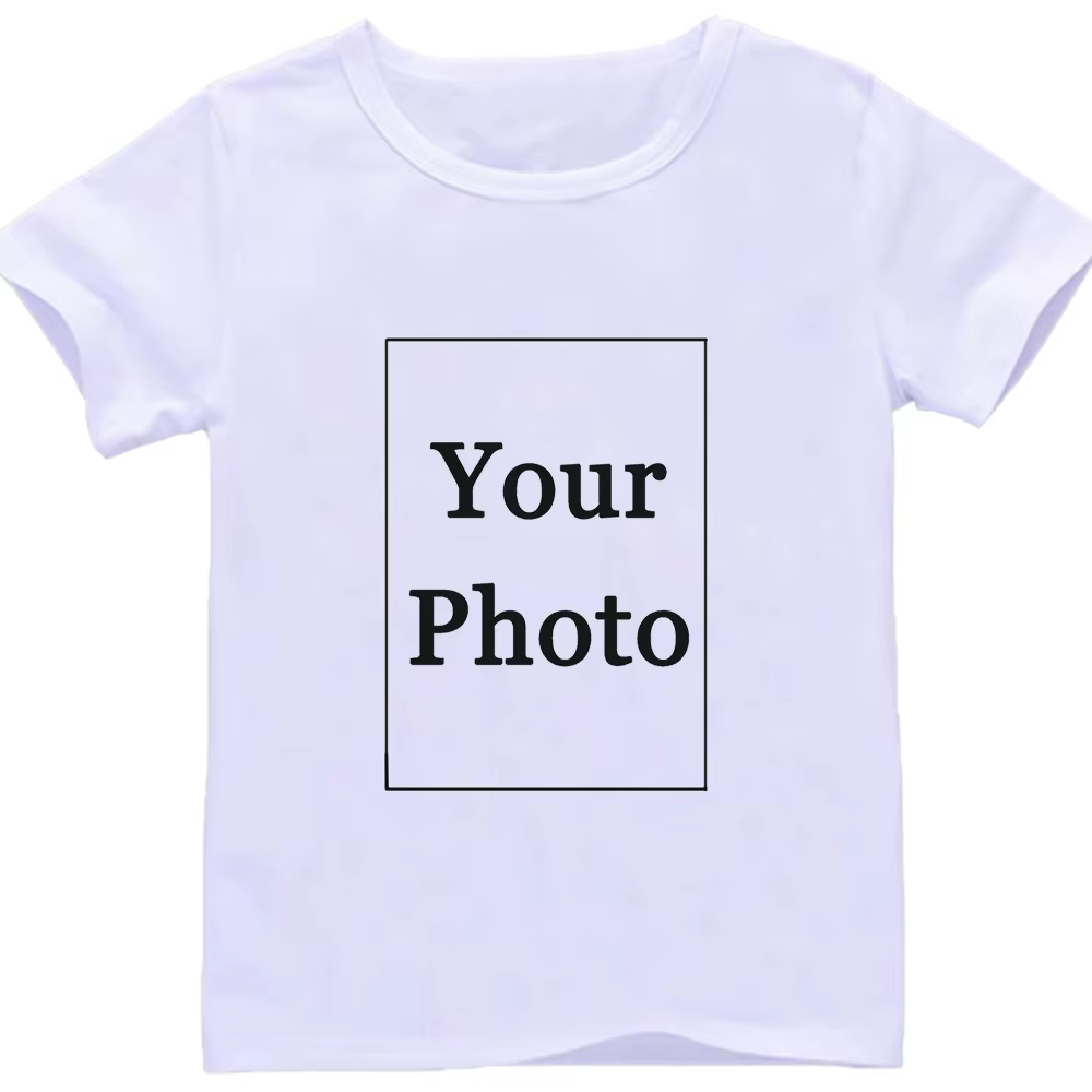 T-shirt personnalisé pour fille et garçon, nom propre, Design d'image, LOGO, vêtements pour enfants,