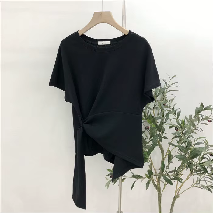 T-shirt à Manches Courtes pour Femme, Nouveau Design, Mode Coréenne, Simple, Solide, pour Étudiantes